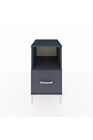 Kronos Komodin Tek Raflı Tek Çekmeceli 44x59x80 Antrasit-Antrasit