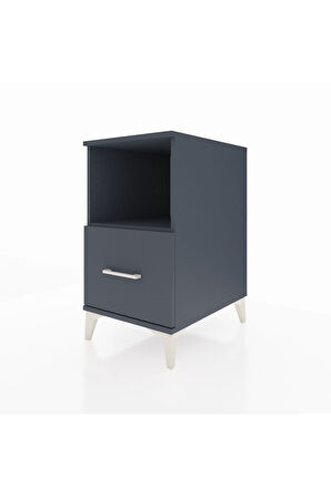Kronos Komodin Tek Raflı Tek Çekmeceli 44x59x80 Antrasit-Antrasit