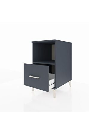 Kronos Komodin Tek Raflı Tek Çekmeceli 44x59x80 Antrasit-Antrasit