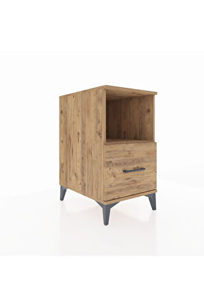 Kronos Komodin Tek Raflı Tek Çekmeceli 44x59x80 Çam-Çam