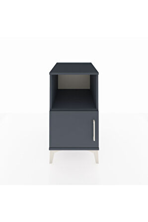 Kronos Komodin 2 Raflı Tek Kapaklı 44x59x80 Antrasit-Antrasit