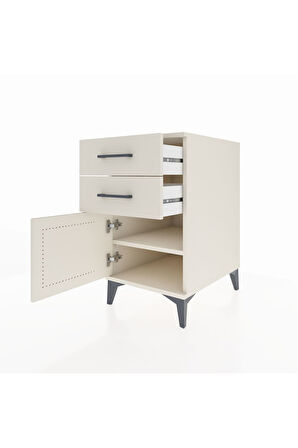 Kronos Komodin Tek Raflı 2 Çekmeceli Tek Kapaklı 44x59x80 Aytaşı-Aytaşı