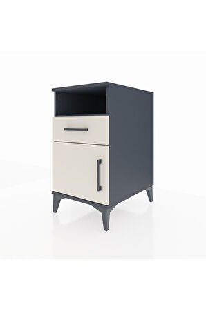 Kronos Komodin Tek Raflı Tek Çekmeceli Tek Kapaklı 44x59x80 Antrasit-Aytaşı