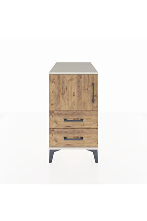 Kronos Komodin 2 Raflı 2 Çekmeceli Tek Kapaklı 44x59x80 Aytaşı-Çam
