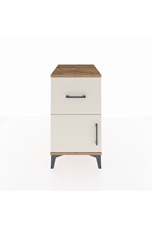 Kronos Komodin Tek Raflı Tek Çekmeceli Tek Kapaklı 44x59x80 Çam-Aytaşı