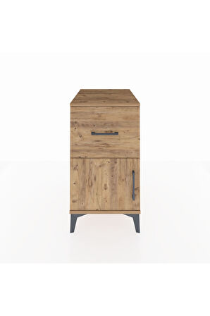 Kronos Komodin Tek Raflı Tek Çekmeceli Tek Kapaklı 44x59x80 Çam-Çam