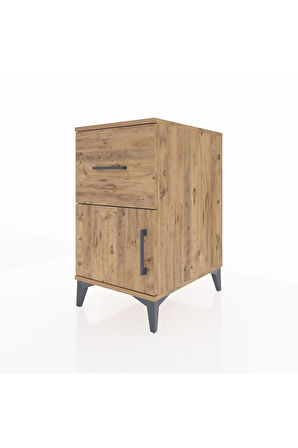 Kronos Komodin Tek Raflı Tek Çekmeceli Tek Kapaklı 44x59x80 Çam-Çam