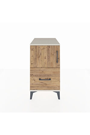 Kronos Komodin 2 Raflı Tek Çekmeceli Tek Kapaklı 44x59x80 Aytaşı-Çam