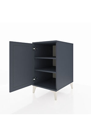 Kronos Komodin 2 Raflı Tek Kapaklı 44x59x80 Antrasit-Antrasit