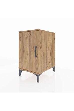 Kronos Komodin 2 Raflı Tek Kapaklı 44x59x80 Çam-Çam