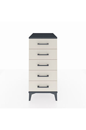 Kronos Komodin 5 Çekmeceli 44x59x96 Antrasit-Aytaşı
