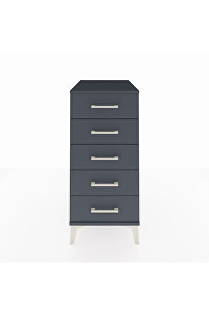 Kronos Komodin 5 Çekmeceli 44x59x96 Antrasit-Antrasit