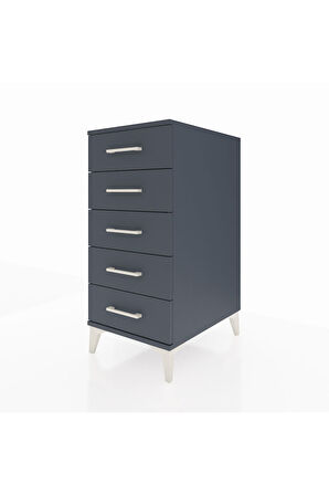 Kronos Komodin 5 Çekmeceli 44x59x96 Antrasit-Antrasit