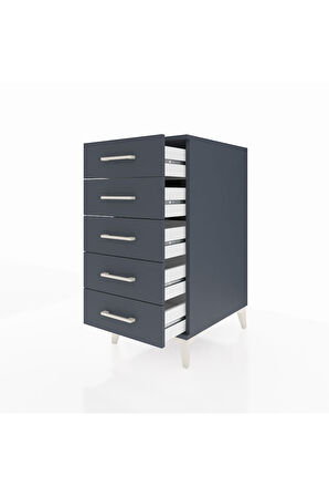 Kronos Komodin 5 Çekmeceli 44x59x96 Antrasit-Antrasit