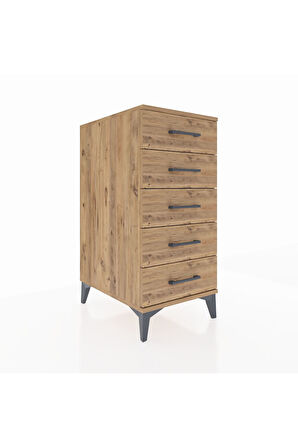 Kronos Komodin 5 Çekmeceli 44x59x96 Çam-Çam