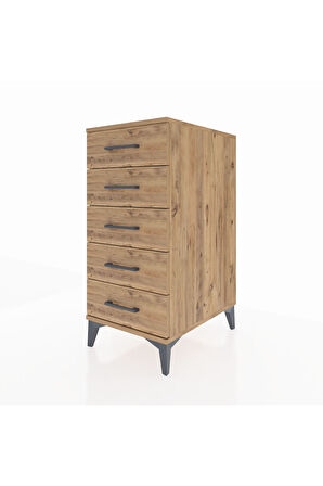 Kronos Komodin 5 Çekmeceli 44x59x96 Çam-Çam