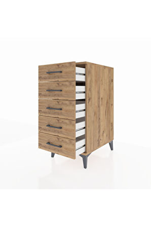 Kronos Komodin 5 Çekmeceli 44x59x96 Çam-Çam