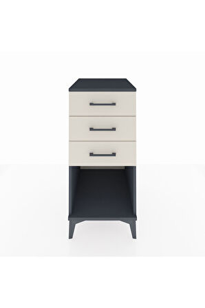 Kronos Komodin 3 Çekmeceli 44x59x96 Antrasit-Aytaşı