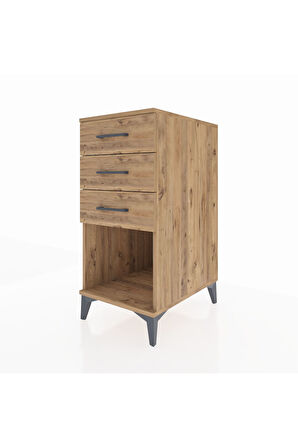 Kronos Komodin 3 Çekmeceli 44x59x96 Çam-Çam