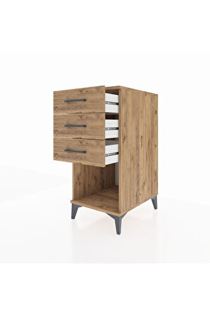 Kronos Komodin 3 Çekmeceli 44x59x96 Çam-Çam