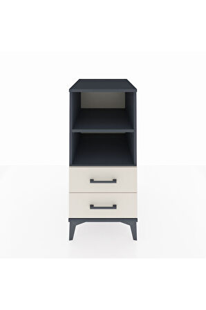 Kronos Komodin 2 Raflı 2 Çekmeceli 44x59x96 Antrasit-Aytaşı