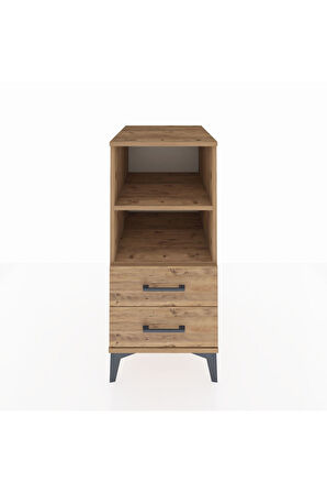 Kronos Komodin 2 Raflı 2 Çekmeceli 44x59x96 Çam-Çam