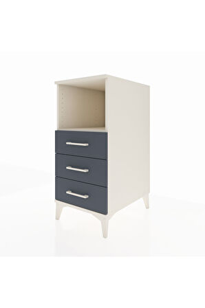 Kronos Komodin Tek Raflı 3 Çekmeceli 44x59x96 Aytaşı-Antrasit