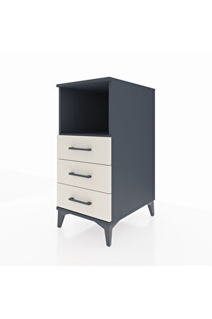 Kronos Komodin Tek Raflı 3 Çekmeceli 44x59x96 Antrasit-Aytaşı