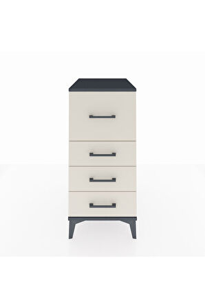 Kronos Komodin 4 Çekmeceli 44x59x96 Antrasit-Aytaşı