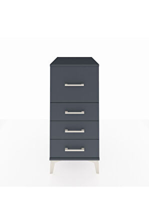 Kronos Komodin 4 Çekmeceli 44x59x96 Antrasit-Antrasit