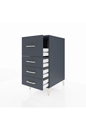 Kronos Komodin 4 Çekmeceli 44x59x96 Antrasit-Antrasit