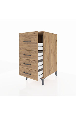 Kronos Komodin 4 Çekmeceli 44x59x96 Çam-Çam