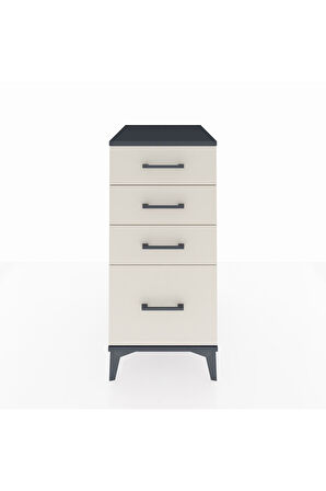 Kronos Komodin 4 Çekmeceli 44x59x96 Antrasit-Aytaşı