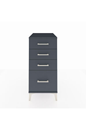 Kronos Komodin 4 Çekmeceli 44x59x96 Antrasit-Antrasit