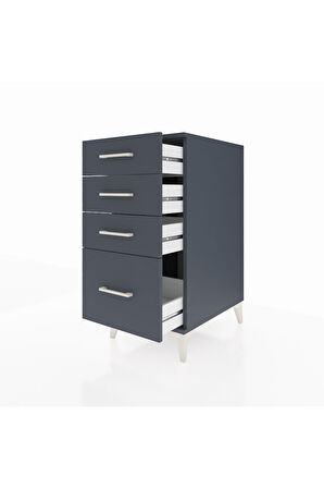 Kronos Komodin 4 Çekmeceli 44x59x96 Antrasit-Antrasit
