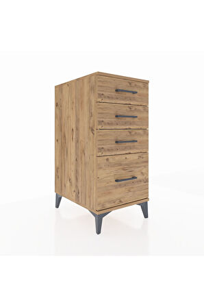 Kronos Komodin 4 Çekmeceli 44x59x96 Çam-Çam