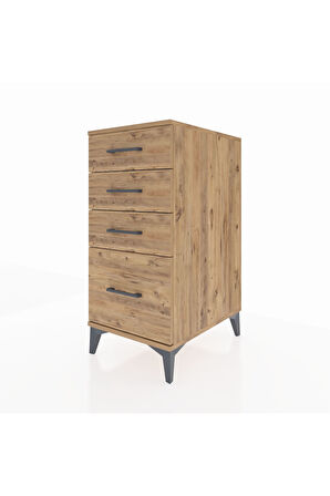 Kronos Komodin 4 Çekmeceli 44x59x96 Çam-Çam