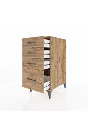 Kronos Komodin 4 Çekmeceli 44x59x96 Çam-Çam
