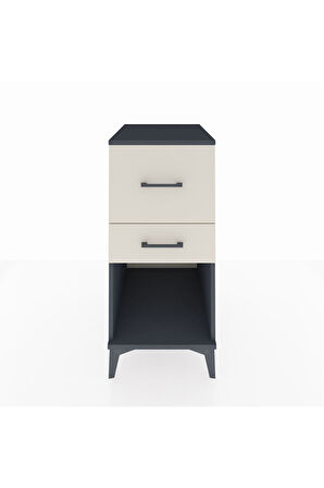 Kronos Komodin 2 Çekmeceli 44x59x96 Antrasit-Aytaşı