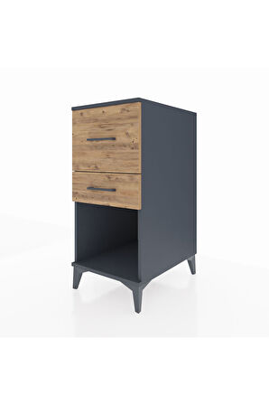 Kronos Komodin 2 Çekmeceli 44x59x96 Antrasit-Çam