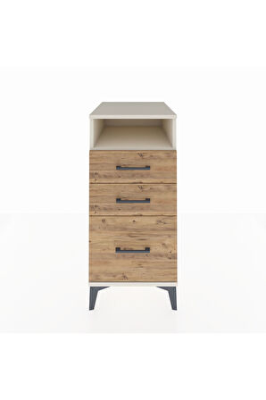 Kronos Komodin Tek Raflı 3 Çekmeceli 44x59x96 Aytaşı-Çam