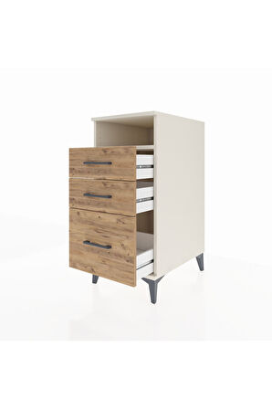 Kronos Komodin Tek Raflı 3 Çekmeceli 44x59x96 Aytaşı-Çam