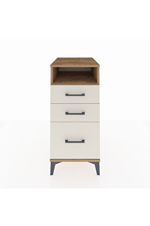 Kronos Komodin Tek Raflı 3 Çekmeceli 44x59x96 Çam-Aytaşı