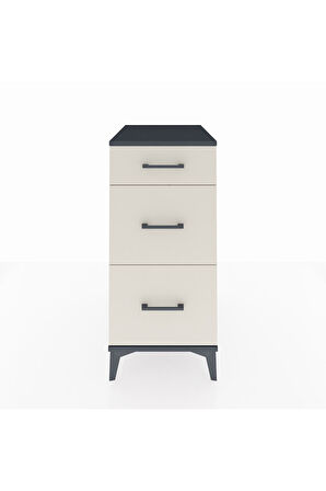 Kronos Komodin 3 Çekmeceli 44x59x96 Antrasit-Aytaşı