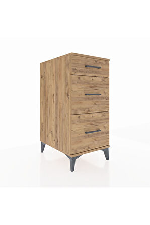 Kronos Komodin 3 Çekmeceli 44x59x96 Çam-Çam