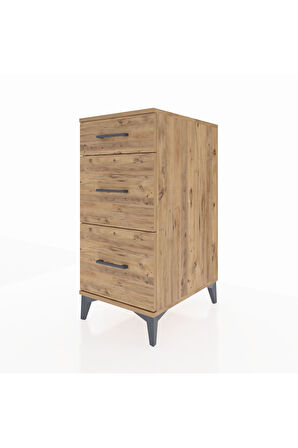 Kronos Komodin 3 Çekmeceli 44x59x96 Çam-Çam