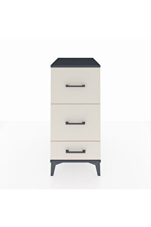 Kronos Komodin 3 Çekmeceli 44x59x96 Antrasit-Aytaşı