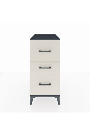 Kronos Komodin 3 Çekmeceli 44x59x96 Antrasit-Aytaşı