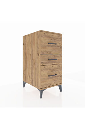 Kronos Komodin 3 Çekmeceli 44x59x96 Çam-Çam