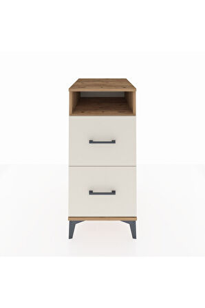 Kronos Komodin Tek Raflı 2 Çekmeceli 44x59x96 Çam-Aytaşı